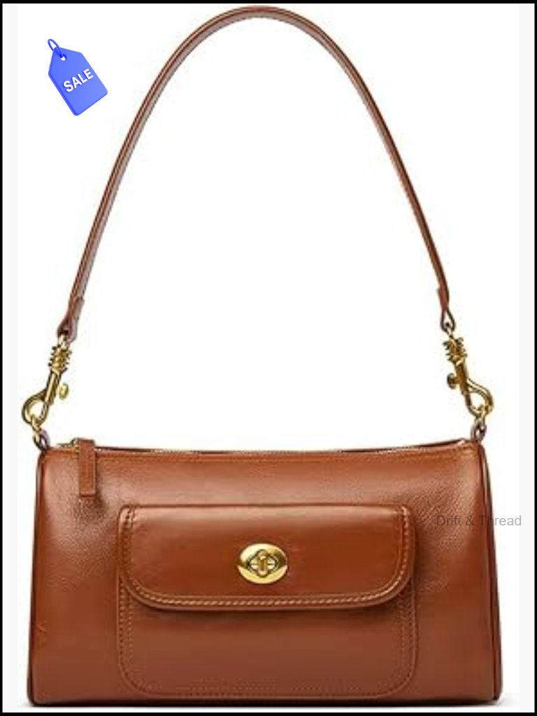 Genuine Leather Shoulder Bag Crossbody With Two Straps